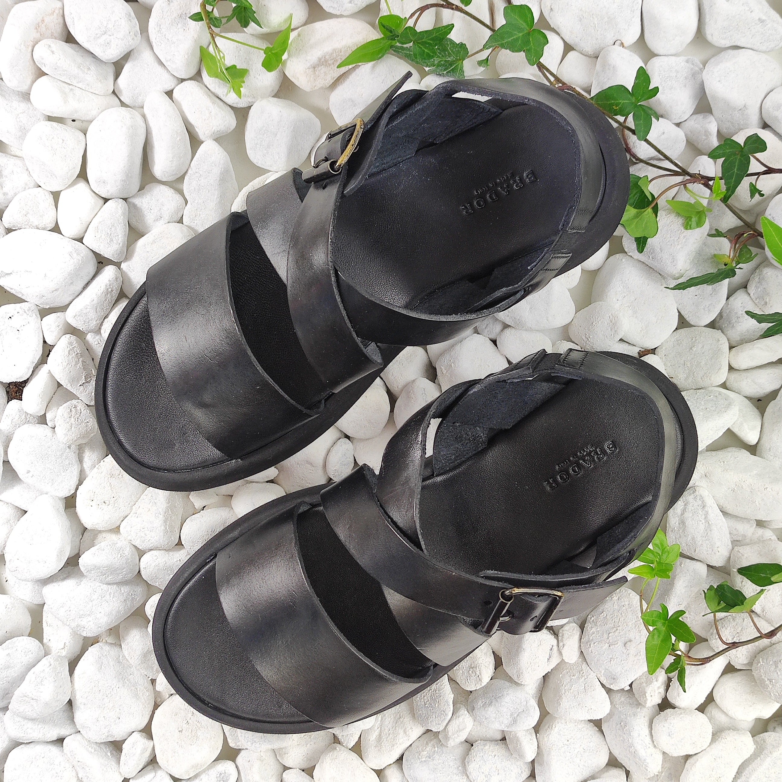 THOMAS Black Men's sandals- Brador Shop Online 43 EU/ 10 US / Black THOMAS Black Men's sandals- Brador Shop Online 43 EU/ 10 US / Black