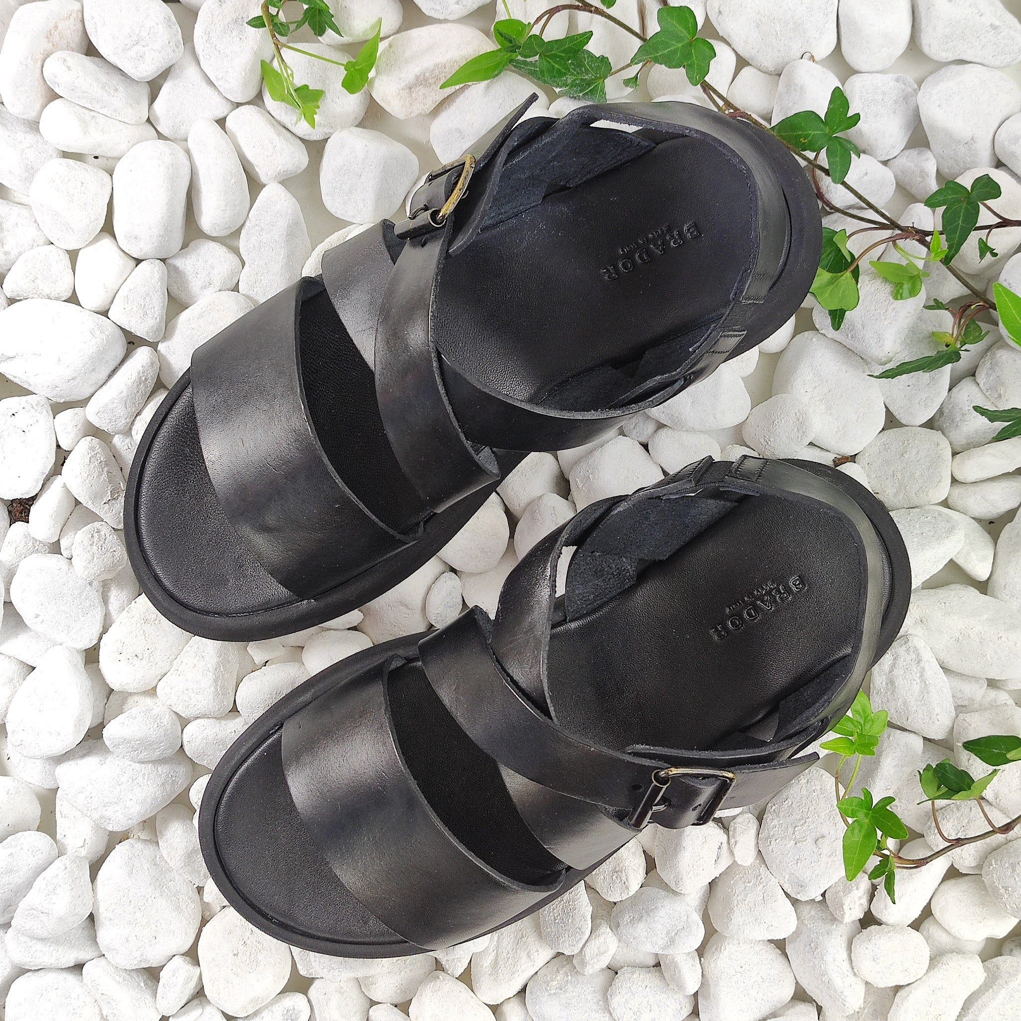 black mens dress sandals THOMAS Men's sandals- Brador Shop Online 43 EU/ 10 US / Black NEST AIR Blazer grain leather Maxi Dress Satin Dress Color:White Black Dot